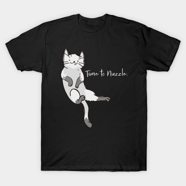 Time to Nuzzle cute adorable doodle cat t-shirt T-Shirt by hammerhead555000